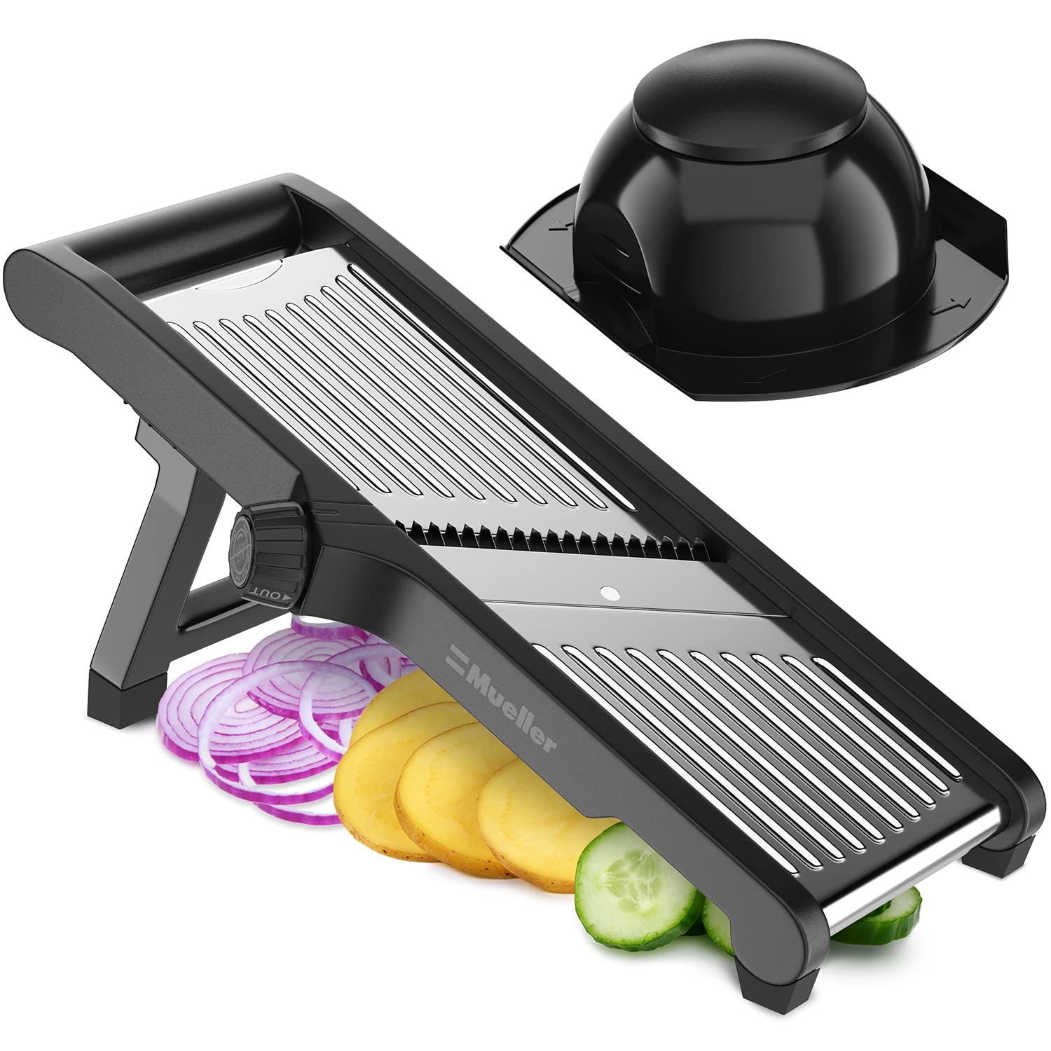 GULFSIDE Adjustable Mandoline Slicer with Safety Guard 5 Blades